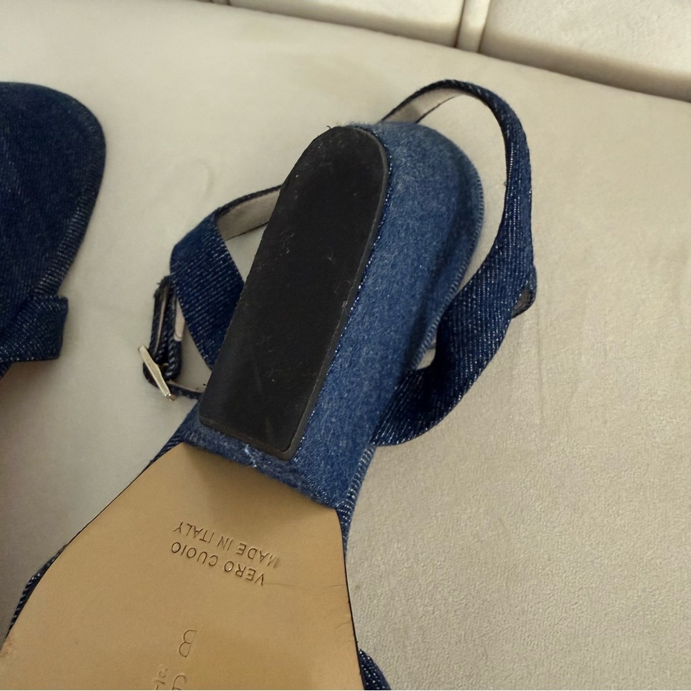 Kate Spade Size 9.5 Denim Blue Heels with Bow - Picture 6 of 9